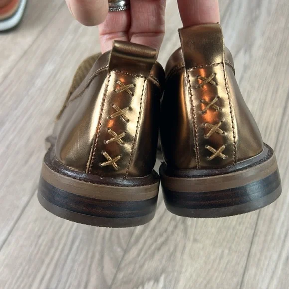 New nwot Kelsi Dagger Lens metallic bronze penny loafers - Picture 10 of 12